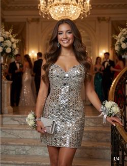 Tony Bowls Silver Formal dress (size 6)