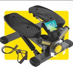Brandnew Twist Stepper with Resistance Bands, Stepper Machine with 300LBS Weight Capacity, Mini Stepper for Full Body Workout, Adjustable Step Height,
