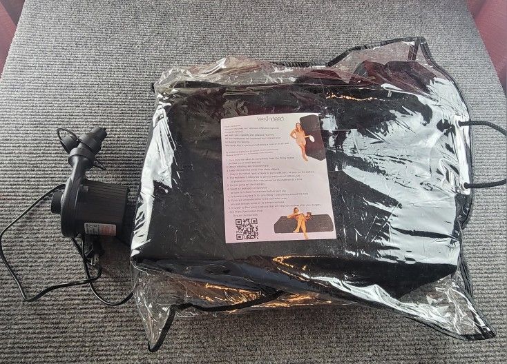 BBL Bed with Hole, Inflatable Brazilian Butt Lift Mattress Black Open Packaging