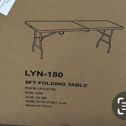 Indoor Or Outdoors Portable 6 Ft Table.