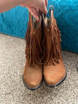 Shyanne Brown Suede Double Fringe Western Boots