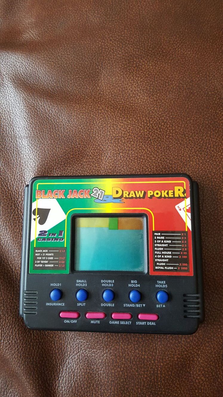 Black Jack 21 Draw Poker Hand Held Game