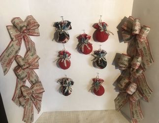 Christmas ornaments and bows set 2