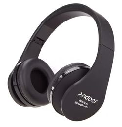 Black pair of bluetooth headset.