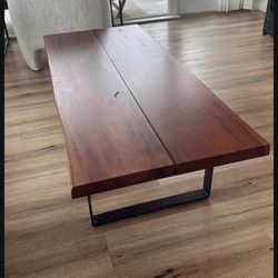 Dark Brown Wooden Rectangular Coffee Table