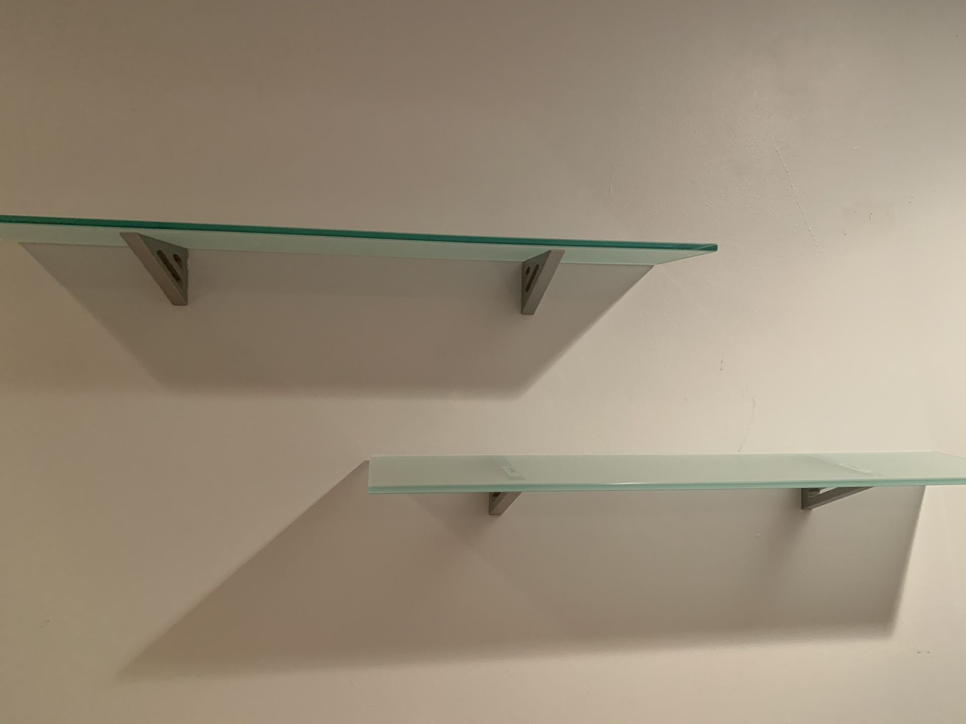 Pair of Glass Wall Shelves