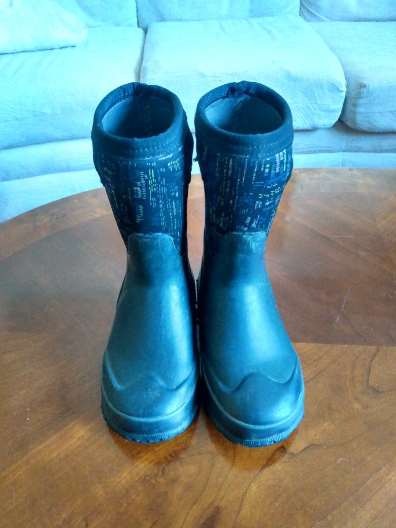 Kids Rain Boots , Size 2, Black