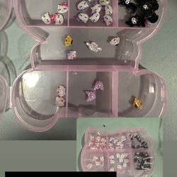 Hello Kitty Nail Charms in a Hello Kitty container