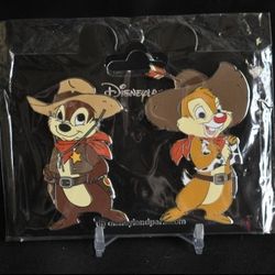 Disney Paris Chip & Dale Cowboys 2 Pin Set