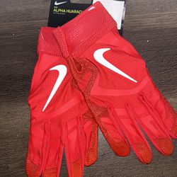 🔥SZ XL New Nike Alpha Huarache Elite Baseball Batting Gloves Red Men CV0720-606