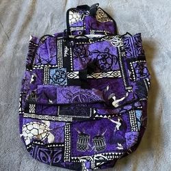 Purple Hawaiian drawstring backpack