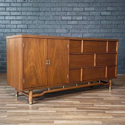 Mid-Century Modern Dresser w, Brass Accents, c.1960’s - Delivery Available 