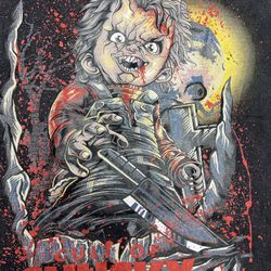 Chucky Doll Modern AOP Boot Horror shirt - Size Large