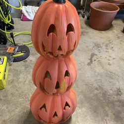 Harvest Triple Stack Pumpkins Halloween Decorative