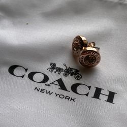 Coach open circle stone stud earrings