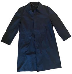 Vtg London Fog by Wamsutta Mens Navy Blue Trench Coat Rain Jacket 44 Reg