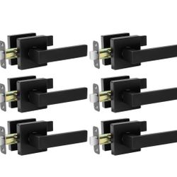 6 pack Matte  Black Door Handles  