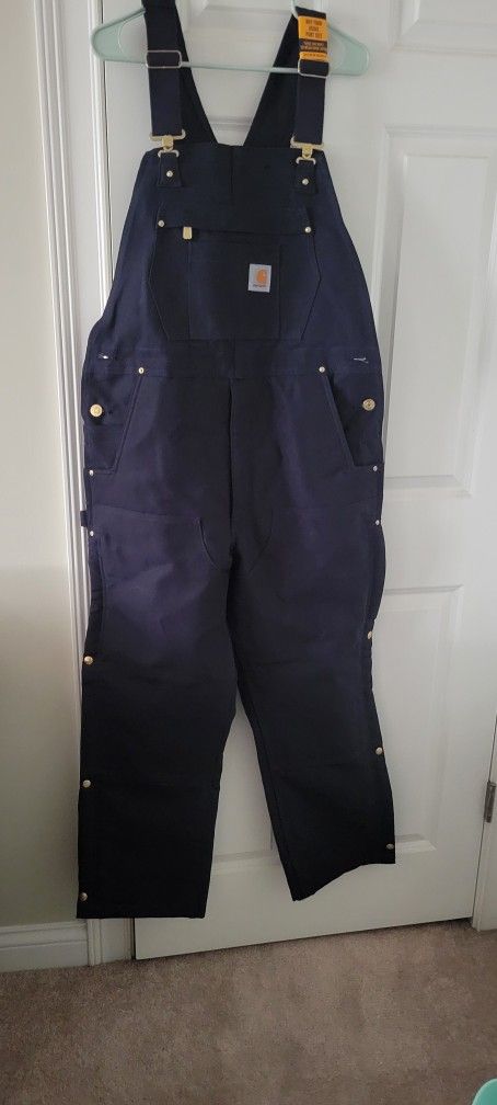 Carharrt Quilt Lined Bibs Brand New Size Medium Short