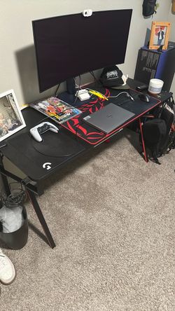 Black and Red Gaming Desk