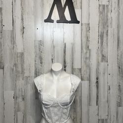 White laced corset top