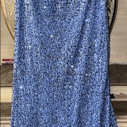 Simple Elegant Light Blue Sequence Dress