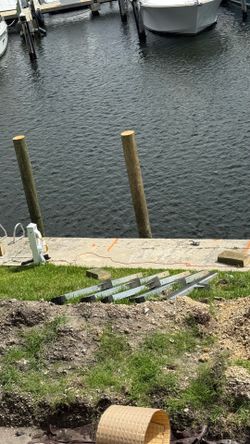 Aluminum pilings for dock