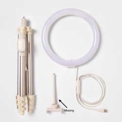 heyday Stone White Ring Light w/Tripod, & Phone Stand