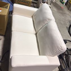 White Canvas Love Seat 