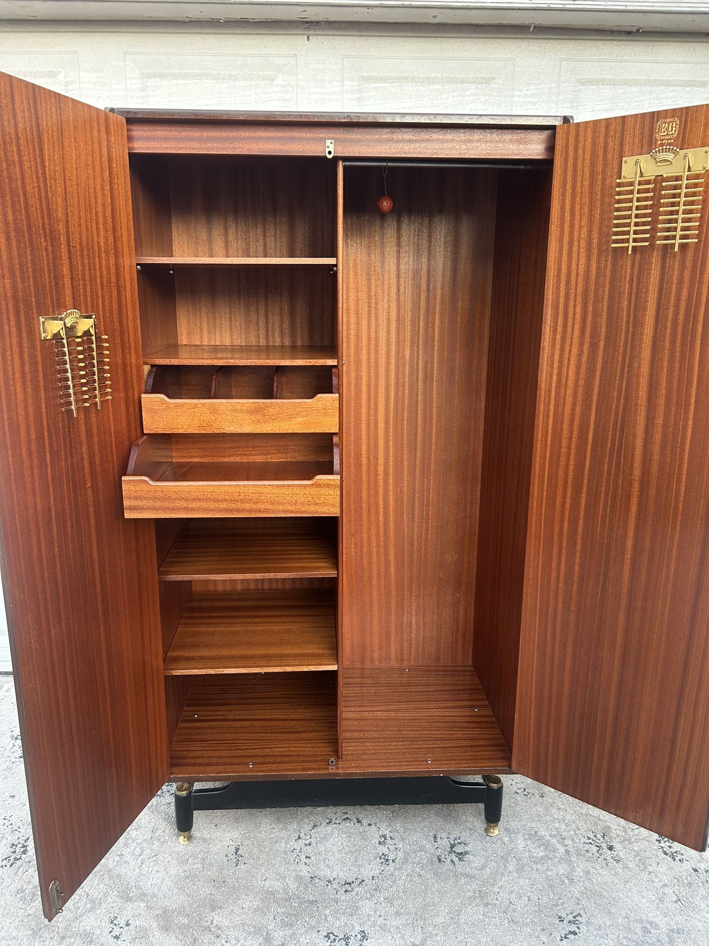 Mid Century G Plan Tola & Black Wardrobe/Armoire