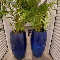 2 NEW, "MAGESTIC FOUNTAIN" FIRE GLAZED TERRA COTTA PLANTERS, WITH ROCKS, POTS, SOIL AND PLANTS, THEY PLANTERS ALONE RETAIL FOR $750.00, MINE $299.00!!