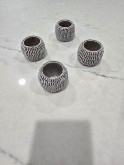 Glamorous Silver Rhinestone Napkin Rings (Set of 4) – Sparkling Table Decor