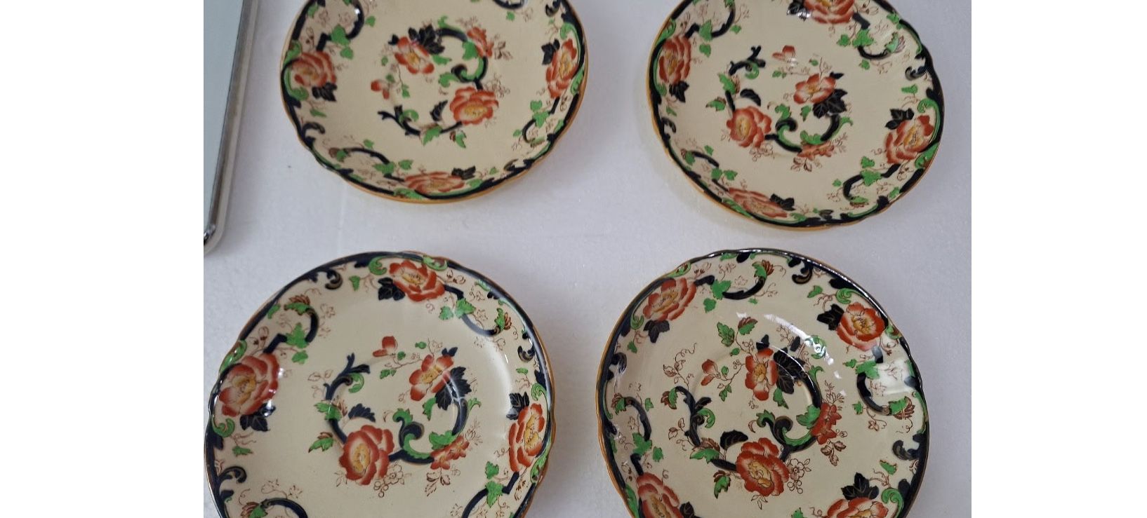 Antique Mason's Ironstone China 7 in Floral plates set of 4
