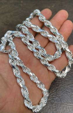 Real 925 Italy  silver thick rope chain approx 77 grams