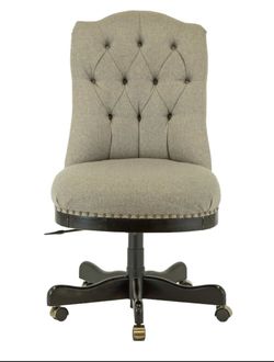 Arhaus Tufted Back Desk Chair in Grey