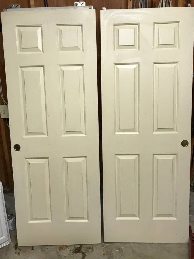 Pair of wood closet doors