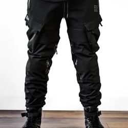RIDE RICH UNIT 16™ ARMOURED SOFTSHELL CARGO JOGGERS {BLACK}   Motorcycle Pants