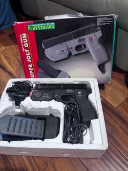 🎮 RARE VINTAGE PS1 BUNDLE + BOXED PELICAN SUPER JOLT GUN