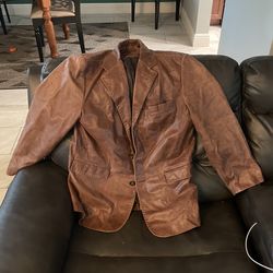 Men’s distressed raw leather blazer Roundree and York Large