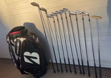 Bridgestone Tour Staff Golf Bag With Golf CLubs $260