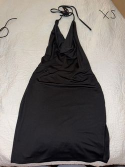 Black open back dress size XS