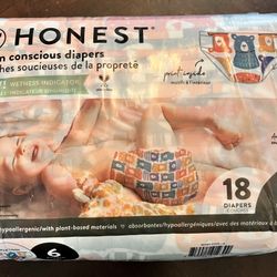 Honest Size 6 Diapers 18 in pack 