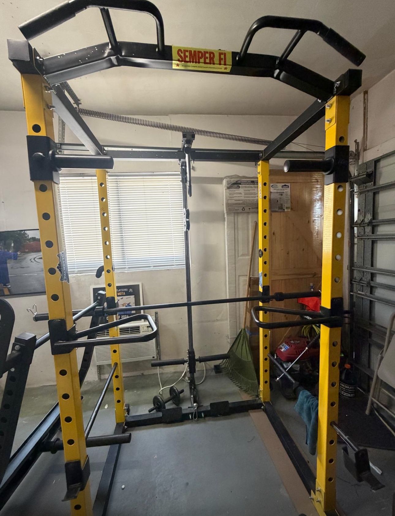 Heavy-Duty Power Rack / Squat Rack with Pull-Up Bar & Attachments- Price Is Negotiable