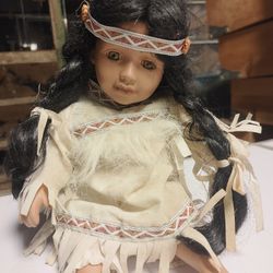Vintage Native American Porcelain Doll 