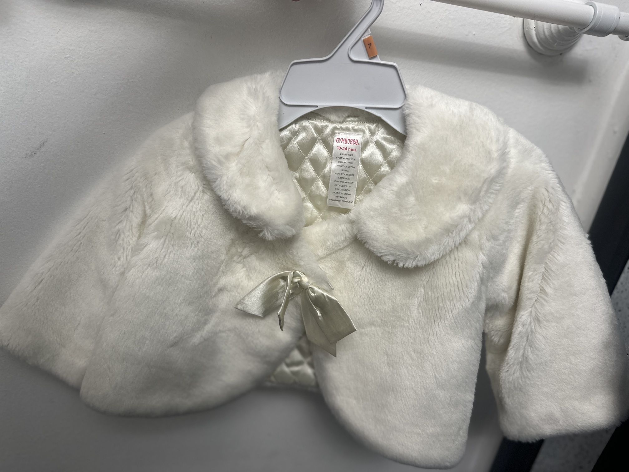 Toddler Girl White Furry Coat