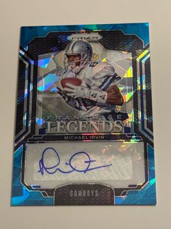 Michael Irvin Prizm Franchise Legends Auto Card Cowboys /99 blue