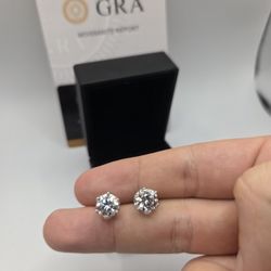 Earrings Moissanite Diamond With CRA Certificate 