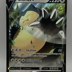 Pokemon Sword & Shield Base Snorlax V UR Card # 141/202