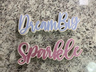 Wall Decor / Decoration / Dream big / Sparkle Letters Word  