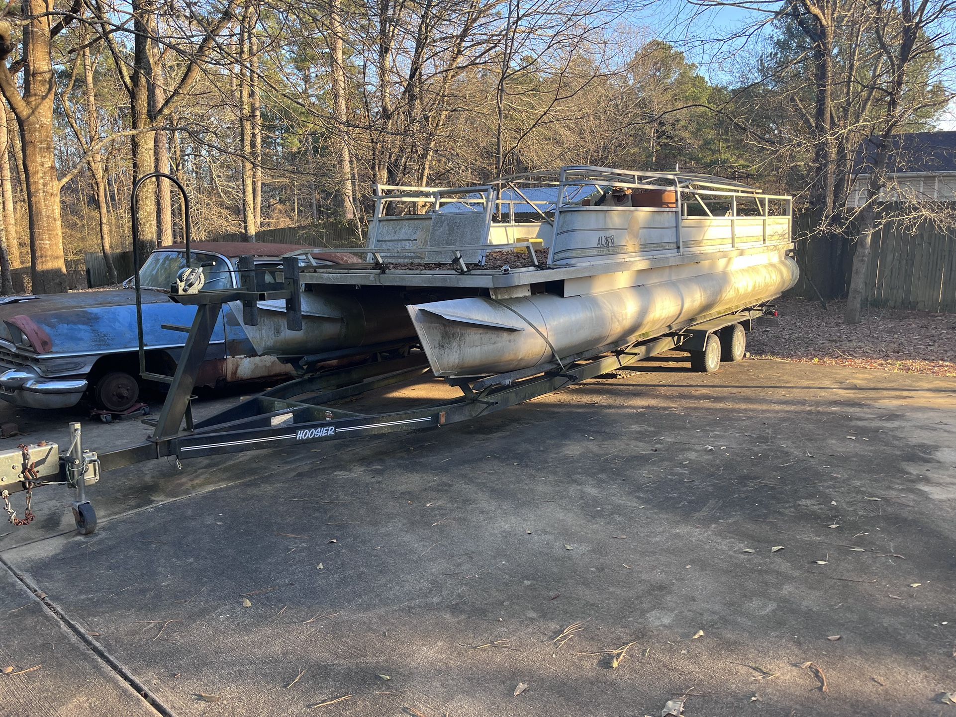 Pontoon Boat And Trailer