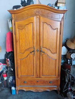 Antique Wood Cabinet Dresser 